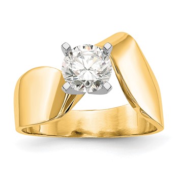 14k Yellow Gold Peg Set Solitaire Engagement Ring Mounting