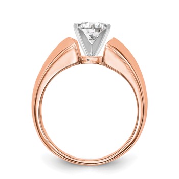 14k Rose Gold Peg Set Solitaire Engagement Ring Mounting — alternate view