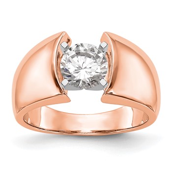 14k Rose Gold Peg Set Solitaire Engagement Ring Mounting