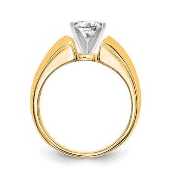 14k Yellow Gold Peg Set Solitaire Eng Ring Mounting — alternate view