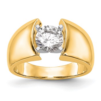 14k Yellow Gold Peg Set Solitaire Eng Ring Mounting