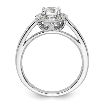 14k White Gold Halo (Holds 3/4 carat (5.8mm) Round Center) 1/4 carat Diamond Semi-mount Engagement Ring — alternate view