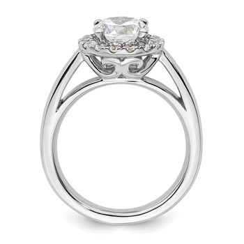 14k White Gold Halo (Holds 1.5 carat (7.5mm) Round Center) 3/8 carat Diamond Semi-mount Engagement Ring — alternate view