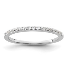 Image of 14k White Gold 1/6 carat Lab Grown Diamond VS/SI+ G+ Complete Size 5 Wedding Band