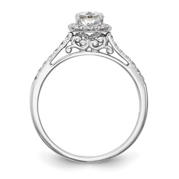 14kw Cushion Halo Engagement Ring Mounting — alternate view