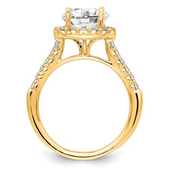 14k 1/2 carat Lab Grown Diamond VS/SI+ G+ 2 carat Center Round Semi Mount Engagement Ring — alternate view