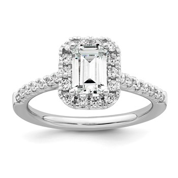 14kw 1.5ct.  Radiant Diamond Ring Mounting