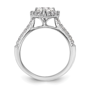 14kw Heart Halo Engagement Ring Mounting — alternate view