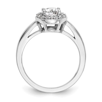 14K White Gold Halo (Holds 3/4 carat (6.5mm) Round Center) Engagement Ring Mounting — alternate view