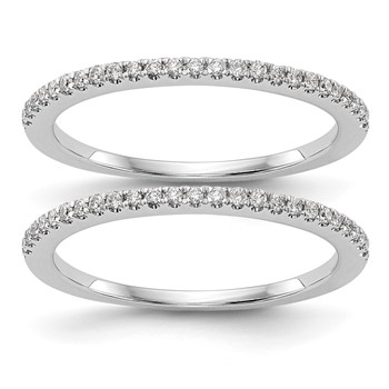 14k White Gold Set of 2 Wedding Band Mountings