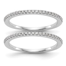 Image of 14k White Gold 1/4 carat Lab Grown Diamond VS/SI+ G+ Complete Set of Two Wedding Bands