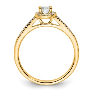 14K Yellow Gold Round Diamond Semi-Mount Halo Engagement Ring — alternate view
