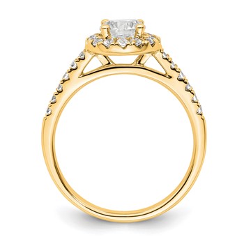 14K Round Diamond Semi-Mount Halo Engagement Ring — alternate view
