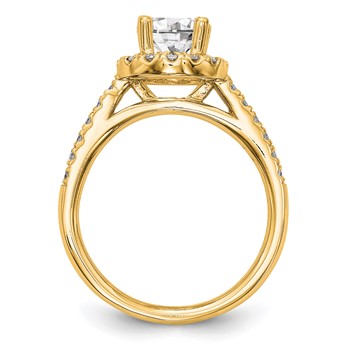 14K Round Diamond Semi-Mount Halo Engagement Ring — alternate view