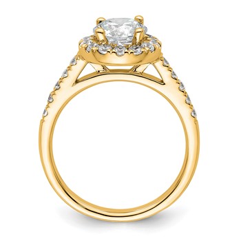 14K Round Diamond Semi-Mount Halo Engagement Ring — alternate view