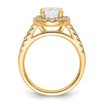 14K Round Diamond Semi-Mount Halo Engagement Ring — alternate view