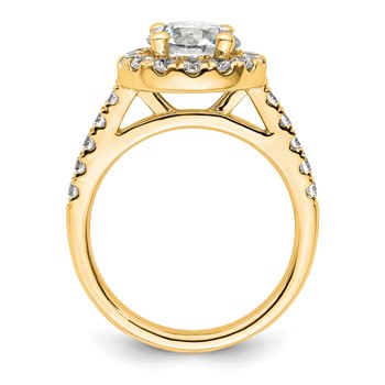 14K Round Diamond Semi-Mount Halo Engagement Ring — alternate view