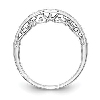 14k White Gold Diamond Wedding Band — alternate view