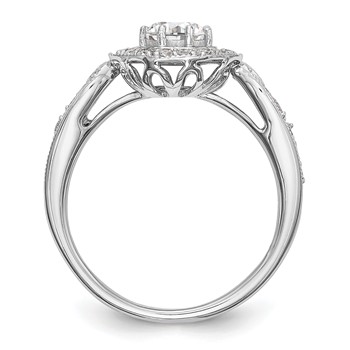 14K White Gold Round Diamond Semi-Mount Halo Engagement Ring — alternate view