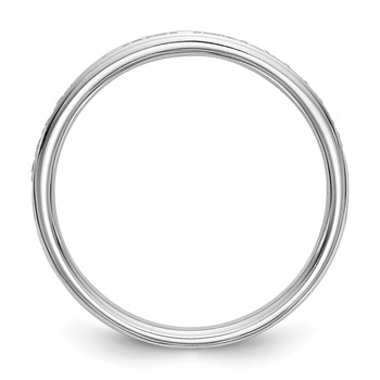 14k White Gold Diamond Wedding Band — alternate view