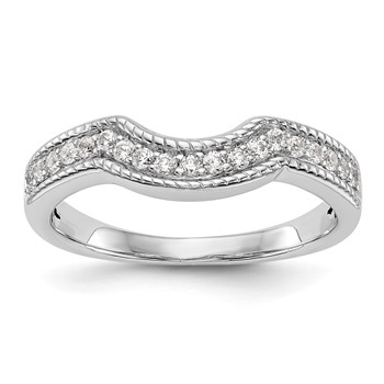 14k White Gold 1/4 carat Diamond Complete Wedding Band