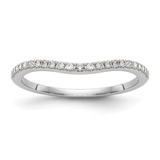 Image of 14k White Gold 1/8 carat Lab Grown Diamond VS/SI+ G+ Complete Wedding Band