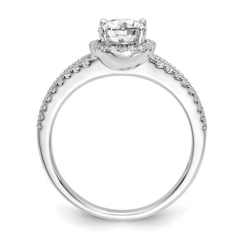 14K White Gold Round Halo Plus Engagement Ring Mounting — alternate view