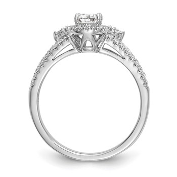 14K White Gold Round Diamond Semi-Mount Halo Engagement Ring — alternate view
