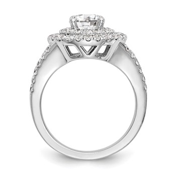14KW Round Diamond Semi-Mount Double Halo Engagement Ring — alternate view