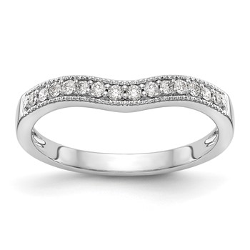 14k White Gold Contoured Wedding Band Mounting