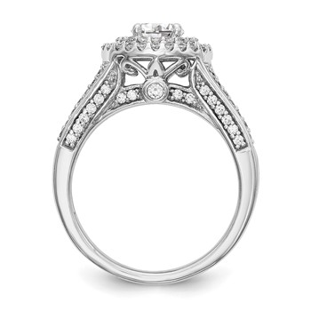 14K White Gold Round Diamond Semi-Mount Halo Engagement Ring — alternate view