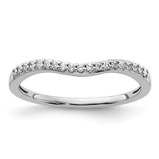 Image of 14k White Gold 1/10 carat Lab Grown Diamond VS/SI+ G+ Complete Wedding Band