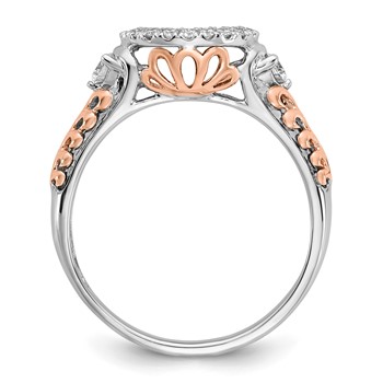 14K Two-tone Halo Plus Peg Set 1/4 carat Diamond Semi-Mount Engagement Ring — alternate view