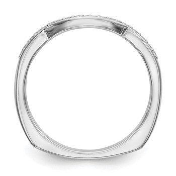 14k White Gold 1/10 carat Diamond Contoured Complete Wedding Band — alternate view