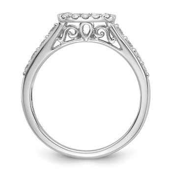 14k White Gold Halo Plus Peg Set 1/2 carat Diamond Semi-Mount Engagement Ring — alternate view