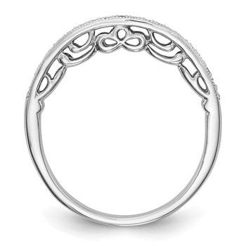 14K White Gold 1/10 carat Diamond Complete Wedding Band — alternate view