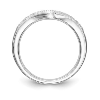 14K White Gold Round Diamond Wedding Band — alternate view