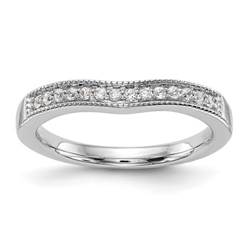 14K White Gold Round Diamond Wedding Band