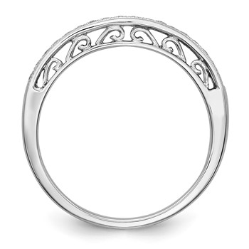 14K White Gold Diamond Wedding Band — alternate view