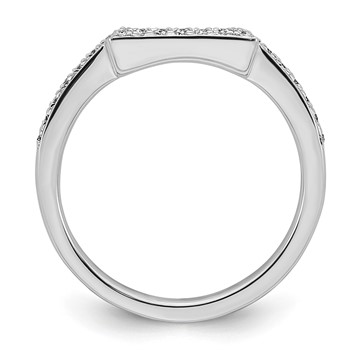 14K White Gold 1/8 carat Diamond Contoured Complete Wedding Band — alternate view