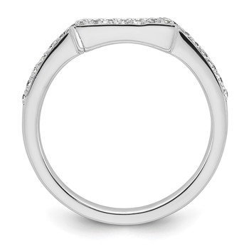 14K White Gold 1/5 carat Diamond Contoured Complete Wedding Band — alternate view