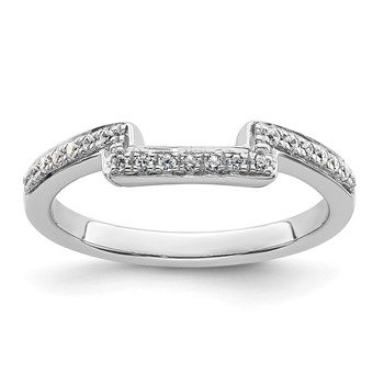 14K White Gold 1/5 carat Diamond Contoured Complete Wedding Band