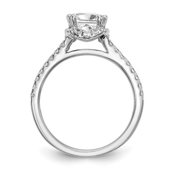 14K White Gold Diamond Princess Semi-Mount Square Halo Engagement Ring — alternate view