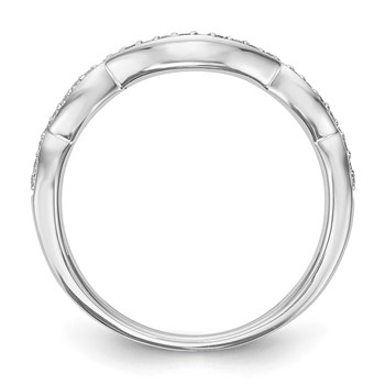 14K White Gold Diamond Wedding Band — alternate view