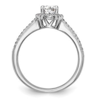 14K White Gold Oval Oval Halo Engagement Ring Mounting — alternate view