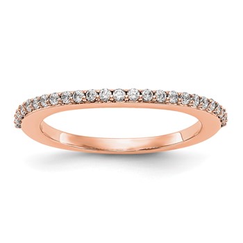 14K Rose Gold Diamond Wedding Band -mounting only