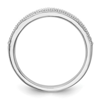 14K White Gold 1/8 carat Diamond Complete Wedding Band — alternate view