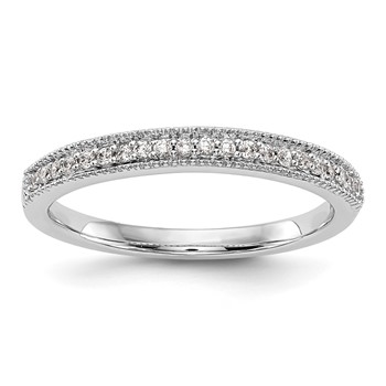 14K White Gold 1/8 carat Diamond Complete Wedding Band