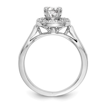 14K White Gold Round Diamond Semi-Mount Halo Engagement Ring — alternate view