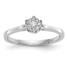 Image of 14k White Gold Complete Diamond Cluster Engagement Ring
